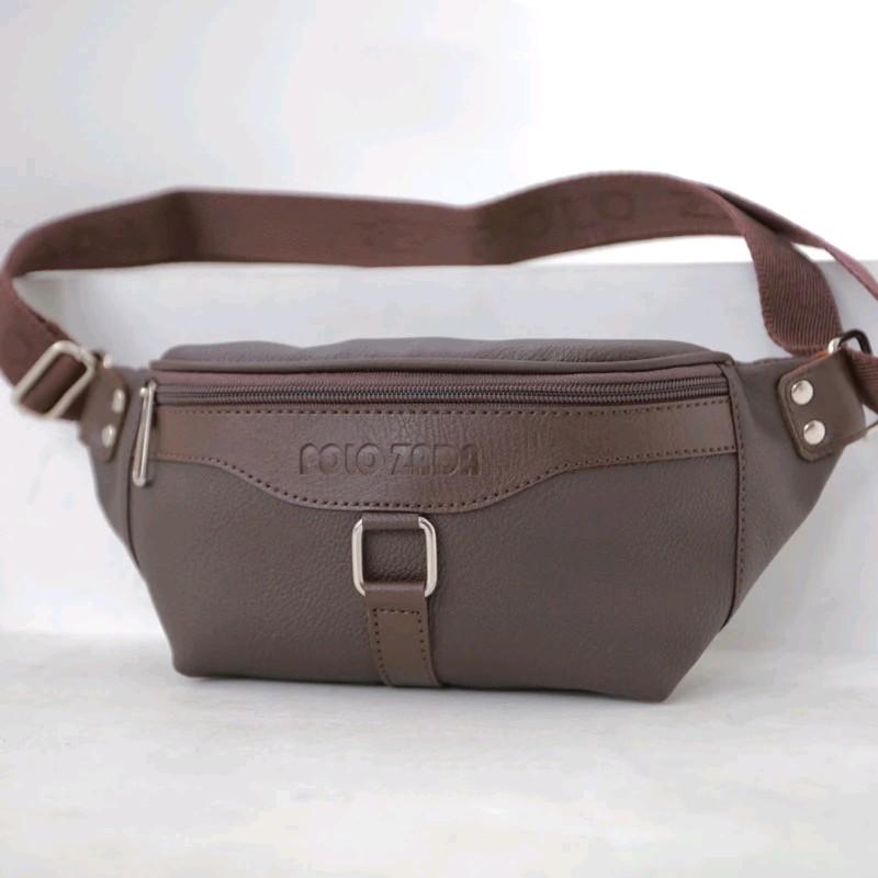 Waistbag Pria Bahan Kulit Pu leather Kekinian High Quality Premium Pinggang Cowok Slingbag 6