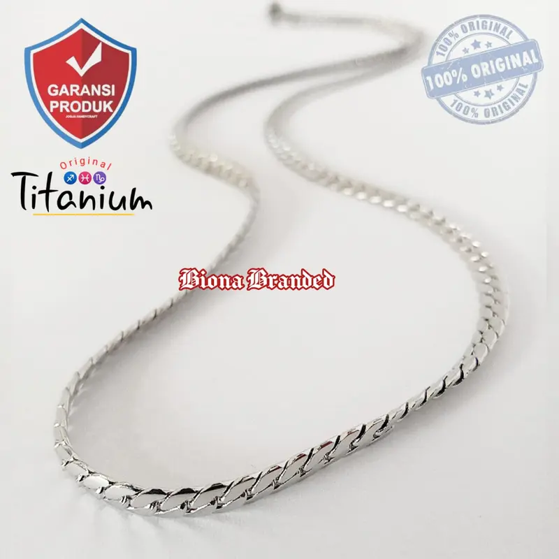 COD !! Kalung Titanium RANTAI SISIK NAGA PIPIH/GEPENG 316L PRIA DAN WANITA anti karat selamanya, tidak hitam, DAN TIDAK LUNTUR, Kalung cewek terbaru dan kekinian Perempuan, 2023 0