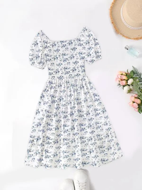 Women's Ditsy Floral Print Dress, Casual Boho Fashion Dress for Daily Holiday Vacation Wear, Bohemian Ladies Dress for Summer, Womenswear, Sundress 8