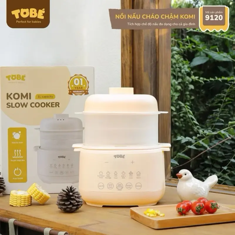 [F365-Tobé] Nồi cháo chậm Komi mã 9120 - Bảo Hành 1 năm 8