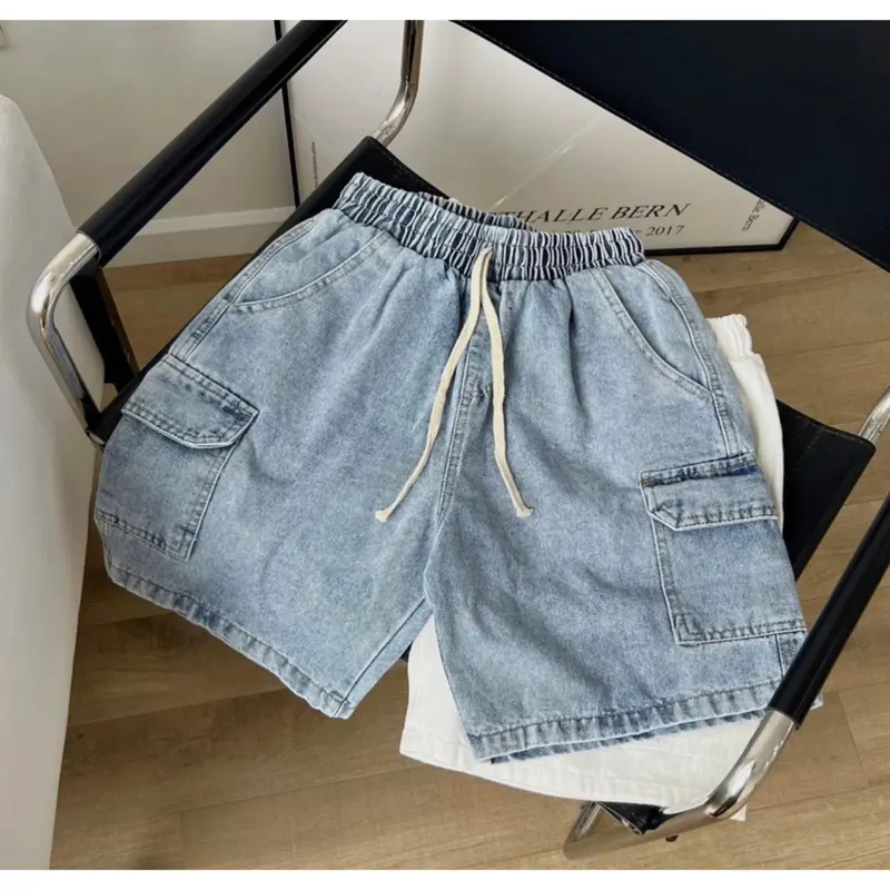 ( XẢ KHO) Quần Short Jean Nam Túi Hộp 02 Menswear Denim  Xanh Có Túi 0