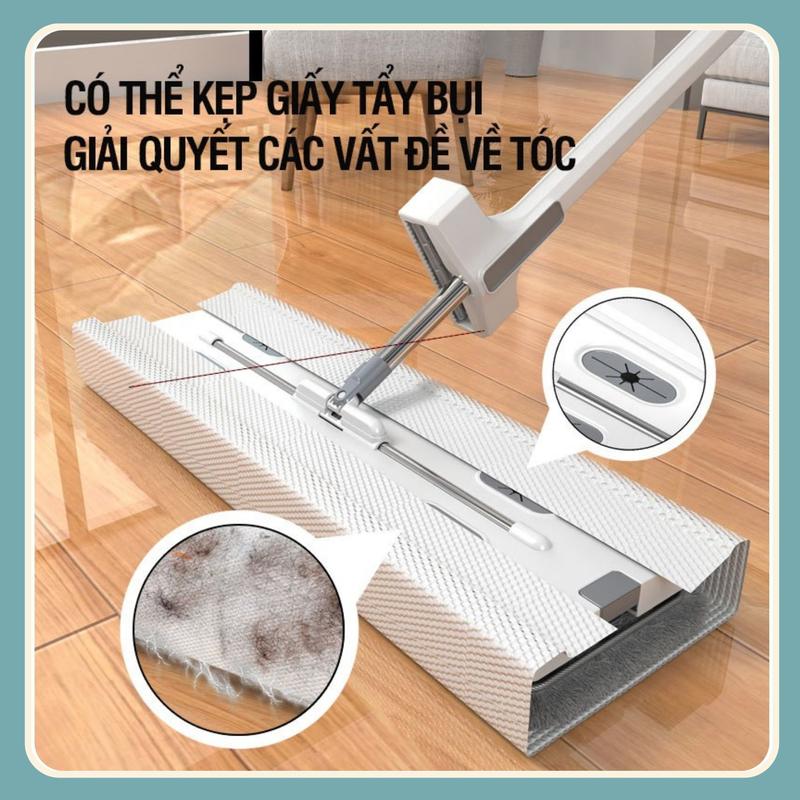 Cây Lau Nhà Tự Vắt Thông Minh Kèm Xô Gấp Gọn Silicon Tặng Kèm 4 Bông Lau Chổi Lau Nhà 360 Độ Lau Sàn Làm Sạch chổi  lau 5