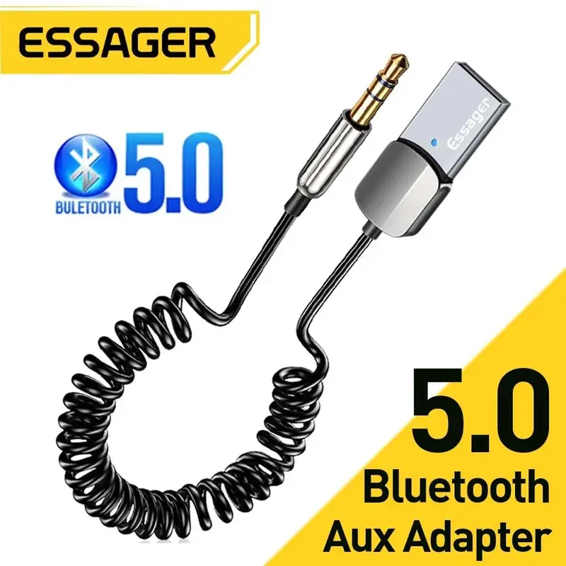 Bộ Chuyển Đổi Bluetooth sang USB Dongle, Tương thích với giắc cắm 3,5 mm, Âm thanh trên ô tô, Bluetooth 5.0, Bộ rảnh tay, Bộ thu trên ô tô, Bộ phát BT Phụ Kiện