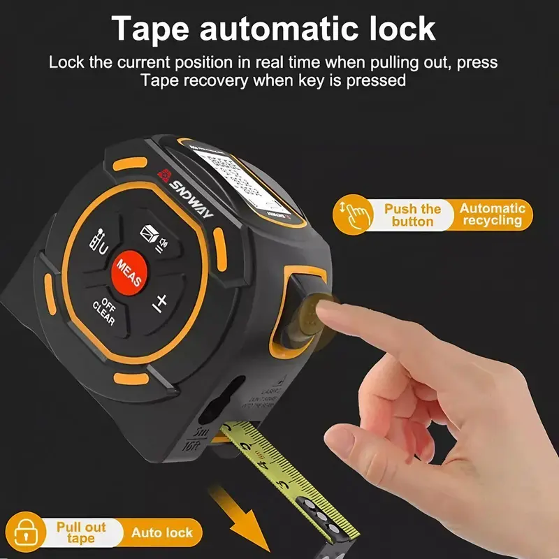 2 in 1 Laser Rangefinder, USB Rechargeable High Precision Digital Measuring Tool, Portable Handheld Measuring Tool for Home Decor, Construction 6