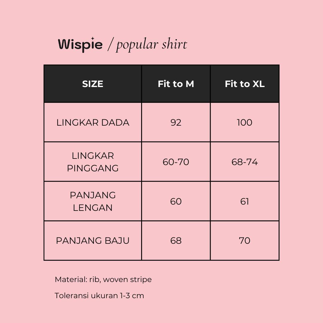 Wispie Popular Shirt | Kemeja Fitted Shirt Wanita Lengan Panjang Salur Pink Biru Tube Top