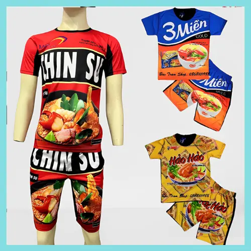 Bộ quần thể thao thun hè SIZE 33 -> 120kg in 3D hình MỲ TÔM CHINSU chất liệu thun lạnh co dãn 4 chiều thoáng mát bền đẹp không bai xù