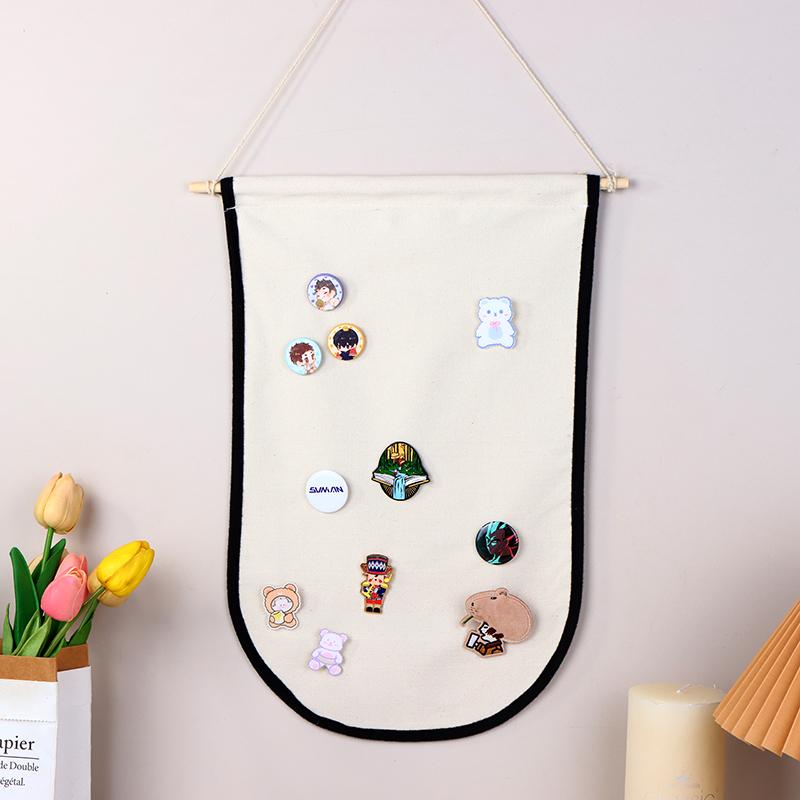 Product Introduction of Badge Brooch Display Wall Hanging Pin Badge Button Storage Holder Badge Storage Display Wall Hanging Banner Flag Hanging Cloth 17