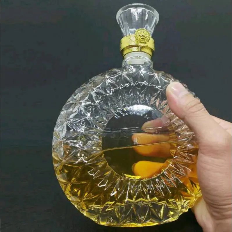[ VIPShop ] Vỏ Bình Thủy Tinh XO Tròn đựnġ Rượu 500ml, Chai đựnġ rượu XO, Hàng Loại 1, CTT-08 0