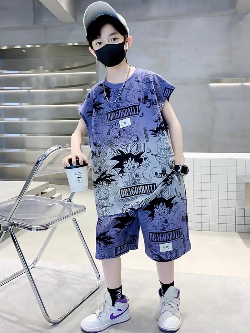 Product Introduction of Quần áo hè cho bé trai 4-14 tuổi , bộ cộc tay bé trai 14-45 kg , bộ quần áo mẫu SUDUKUO phong cách dễ thương dịu dàng thấm hút mồ hôi . 3