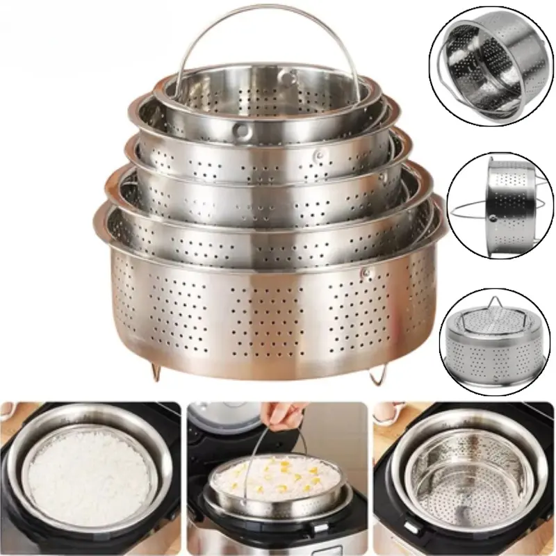 Keranjang Steamer Bahan Stainless Steel 13.8CM / 16.5CM /20CM/22MTatakan Kukusan Nasi Stainless Tebal Keranjang Tatakan Steamer Basket Stainless Keranjang Kukusan Keranjang Steamer Keranjang