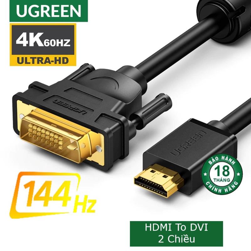 Dây HDMI To DVI Chính Hãng UGreen HD106 Từ Laptop, Card màn hình, Android Set-top Box... ra màn hình Tivi