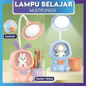 Lampu Belajar Anak 3in1 Multifungsi USB Cas Rautan Tempat Pensil