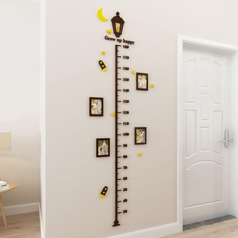 3d Height Wall Stickers Baby Height Ruler Removable Children's Room Decoration Self-Adhesive Acrylic Stickers 3
