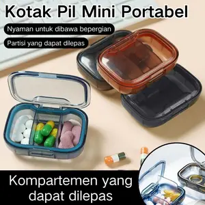 Kotak Obat Mini Portabel dengan 3 Kompartemen, Tempat Penyimpanan Pil untuk Jadwal Pagi, Siang, dan Malam, Ideal untuk Perjalanan dan Kebutuhan Sehari-hari, Desain Ringkas dan Praktis, Mudah Dibawa ke Mana Saja.