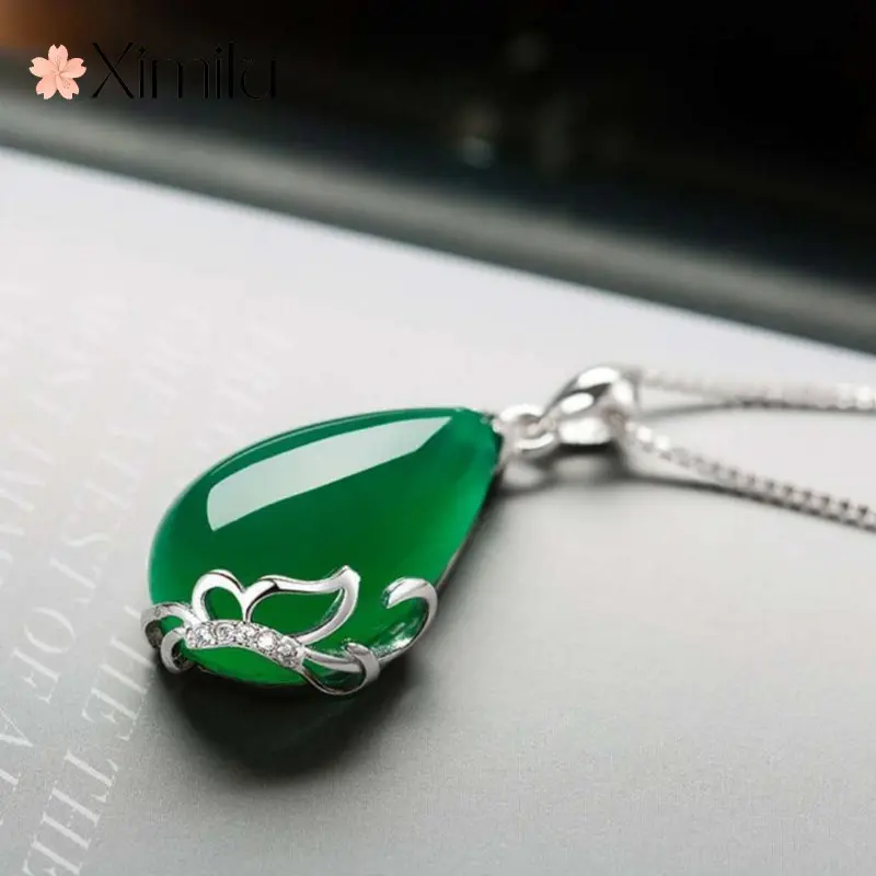 Vòng Cổ Mặt Dây Chuyền Hình Bướm, XIMILU, Thiết Kế Nguyên Bản Màu Xanh Lá Cây Và Đỏ, Dành Cho Nữ, Phụ Kiện Hàn Quốc, Thời Trang, Vòng Cổ Cặp Đôi, Dành Cho Nam Và Nữ, Phong Cách Giáng Sinh Dễ Thương Và Cổ Điển, Kuwintas 0