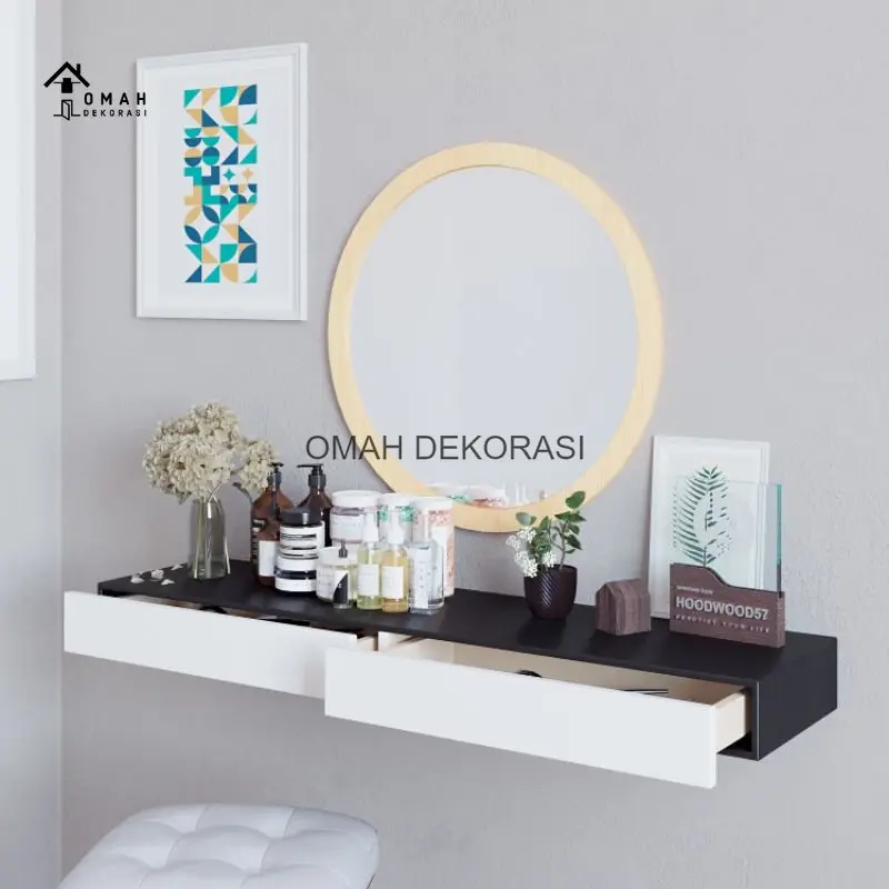 RAK DINDING MINIMALIS / Rak Laci Meja Rias Serbaguna Sudut Tempel Susun Dapur Guna Serba Kayu Shabby 80x20