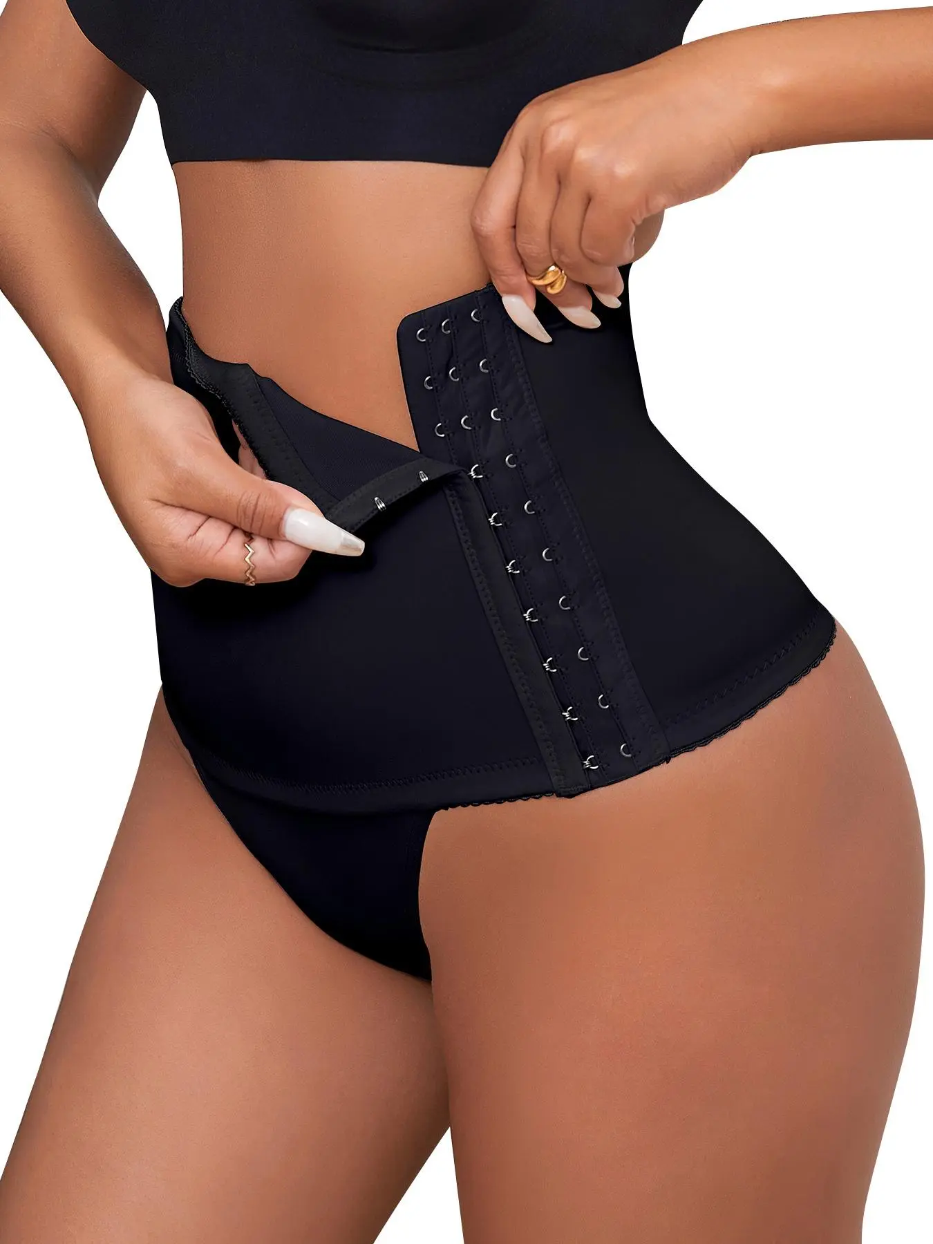 Women's Adjustable Hook & Eye High Waist Shapewear Panty, Tummy Control Shaper, High Stretch Seamless Shapewear Bottoms for Daily Wear