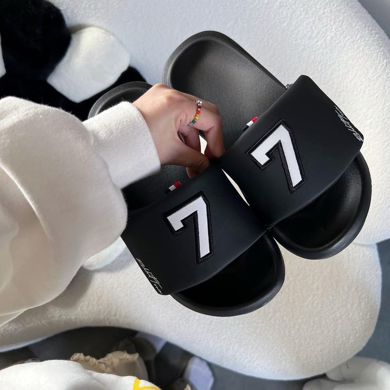 Dép quai dán xé thêu số 7 nam nữ , đế cao 4cm logo thêu nổi / Kèm Hộp / Có Bảo Hành 3