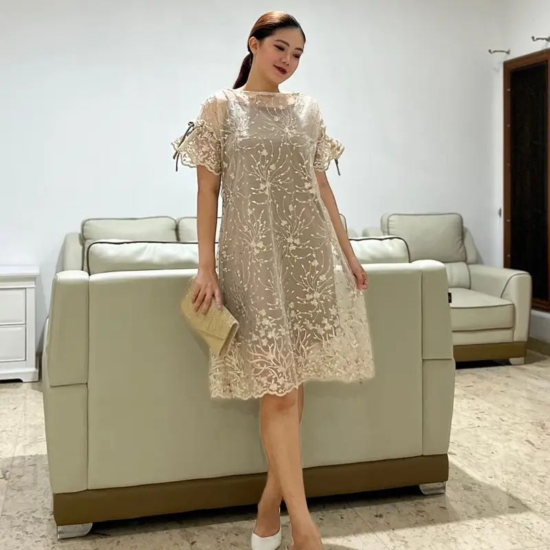 Dress W26 Korean Look Baju Pesta Elegant 2