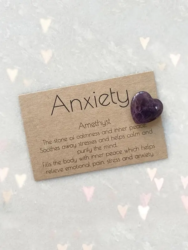 Summer 2024 Heart Shaped Amethyst, Pocket Hugging Stone, Anxiety Relief Stone, Stress Relief Fidget Accessories, Diy Jewelry Accessories, Handmade Gifts for Women & Men, As Girls Birthday Gift 2