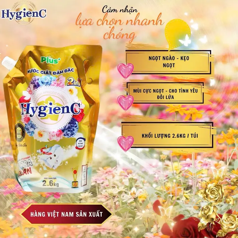 [MUA 2 TẶNG 3] Combo 2 túi nước giặt đậm đặc HygienC Plus+ 5,2Kg công nghệ Thái Lan nước giặt thơm lâu đậm đặc DINO STORE Làm Sạch 6