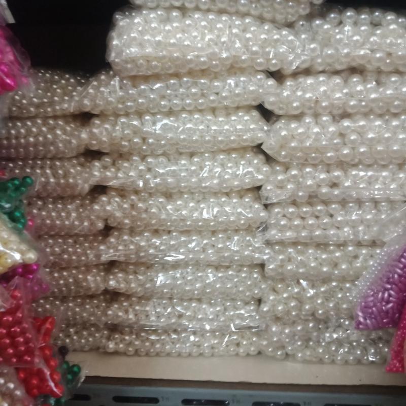 100gam hạt ngọc trai nhựa mau kem, hạt châu, hạt bẹt có lổ trắng, kem 4 5 6 8,10,12