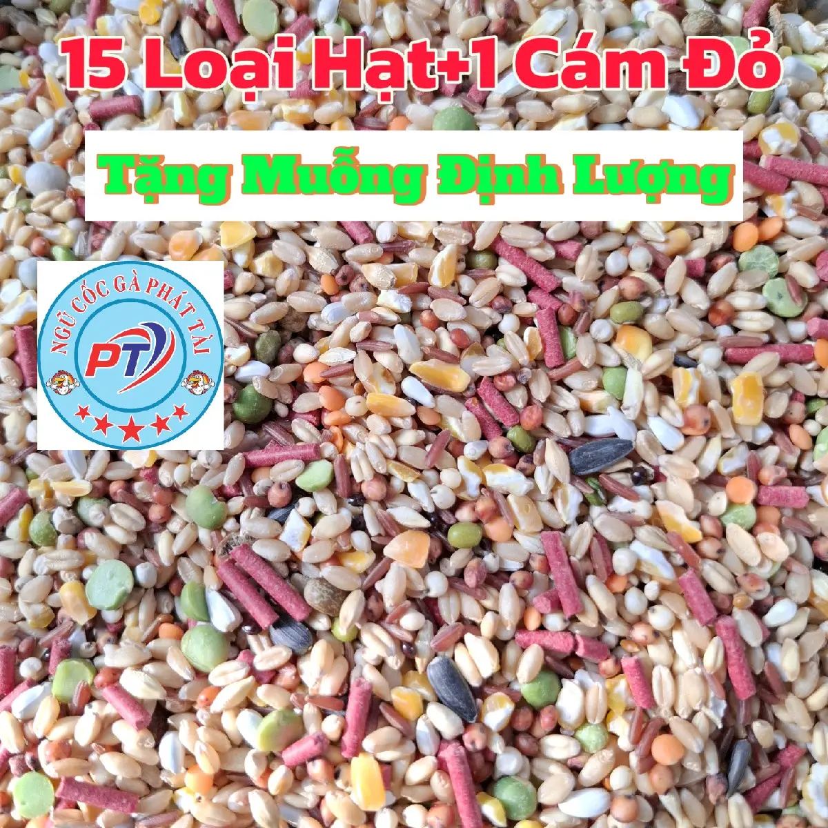 5 kg Ngũ Cốc Gà 15 hạt,1 Cám đỏ( Tặng Muỗng định Lượng)