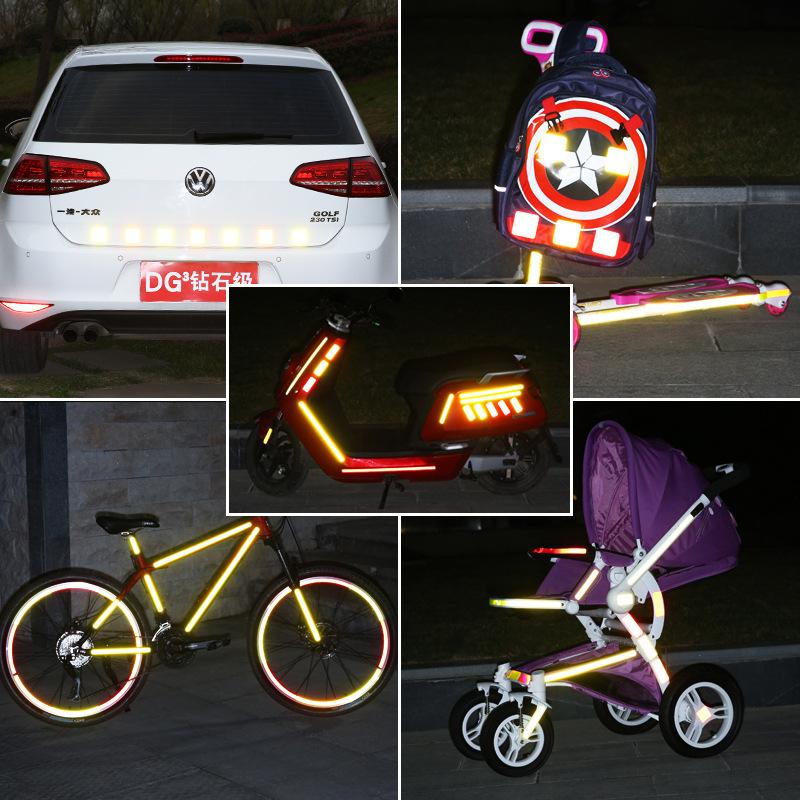 Reflective Bumper Stickers Diamond Grade Automobile Sticker Bumper Stickers Paper Motorcycle Electric Vehicle Warning Lattice Making Order Factory Wholesale 6