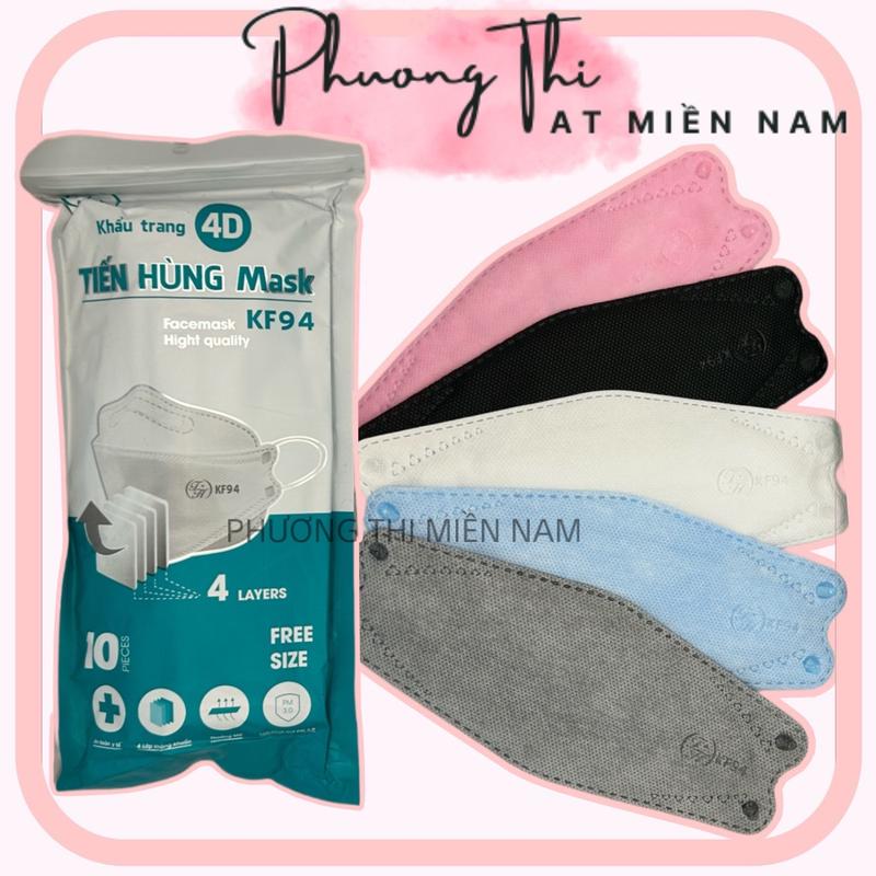 TẶNG THÊM 70 CÁI 300 CÁI KHẨU TRANG KF94 4D TIẾN HÙNG 4 LỚP BAO 1 ĐỔI 1