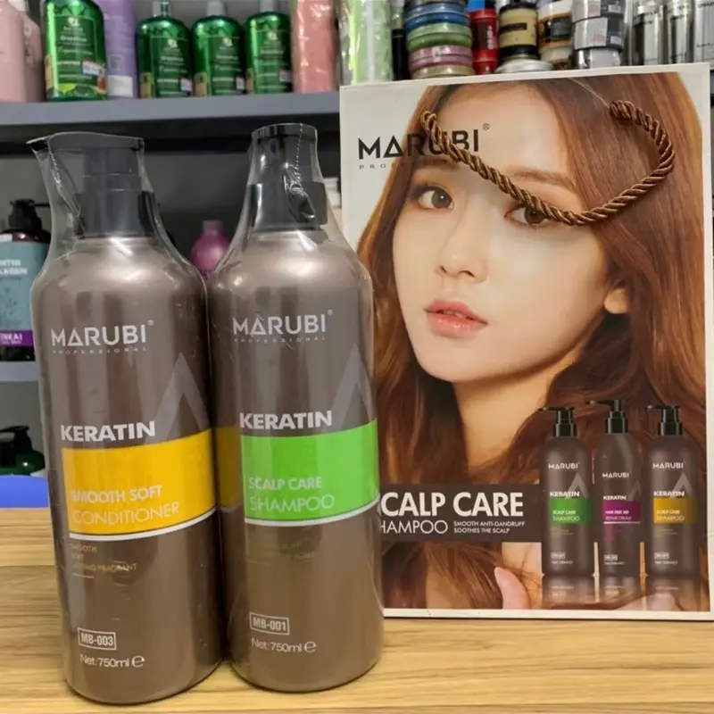 Combo gội xả MARUBI 750ml thơm lâu phục hồi hư tổn giảm rụng tóc