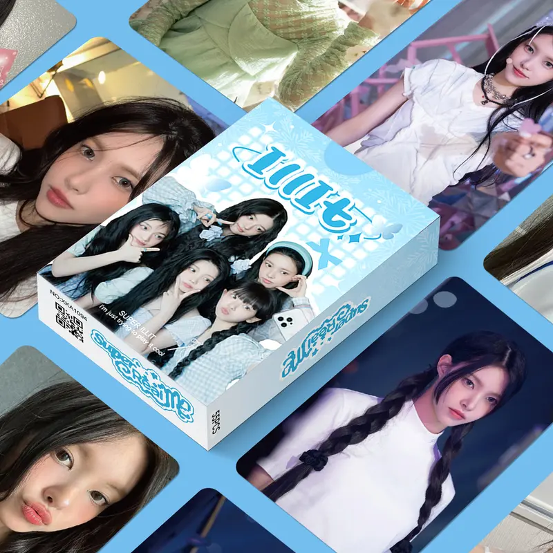 Thẻ Lomo Laser 3d, ILLIT, 50-55 cái / hộp, Thẻ ảnh Album SUPER REAL ME, WONHEE Solo, YUNAH, MINJU, MOKA, IROHA, Bưu thiếp 3d, Đang Giảm Giá, JY 6