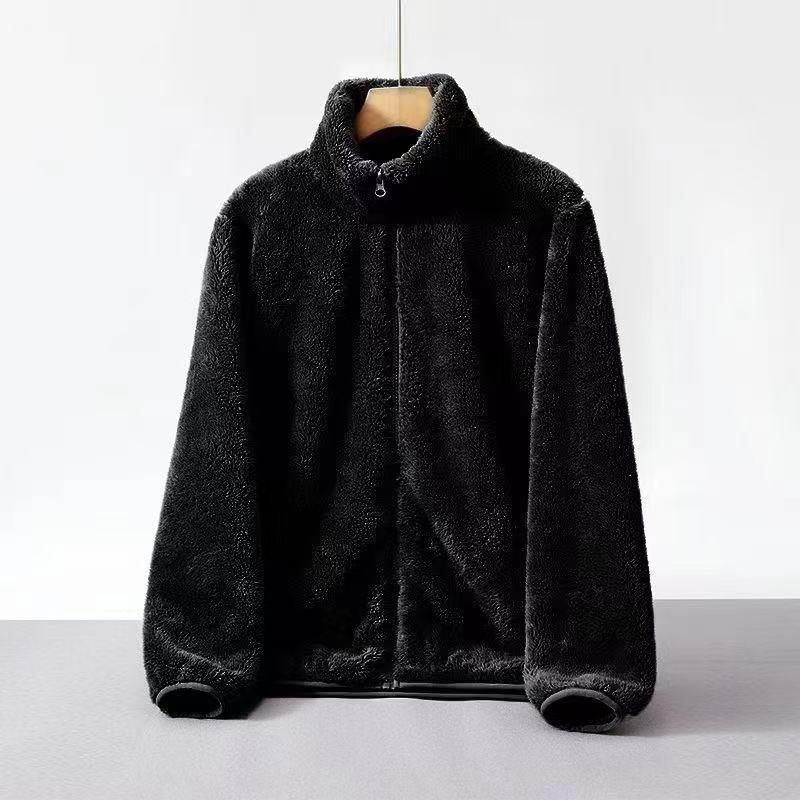 Double-sided fleece coat for women, short length, large size, made from coral…