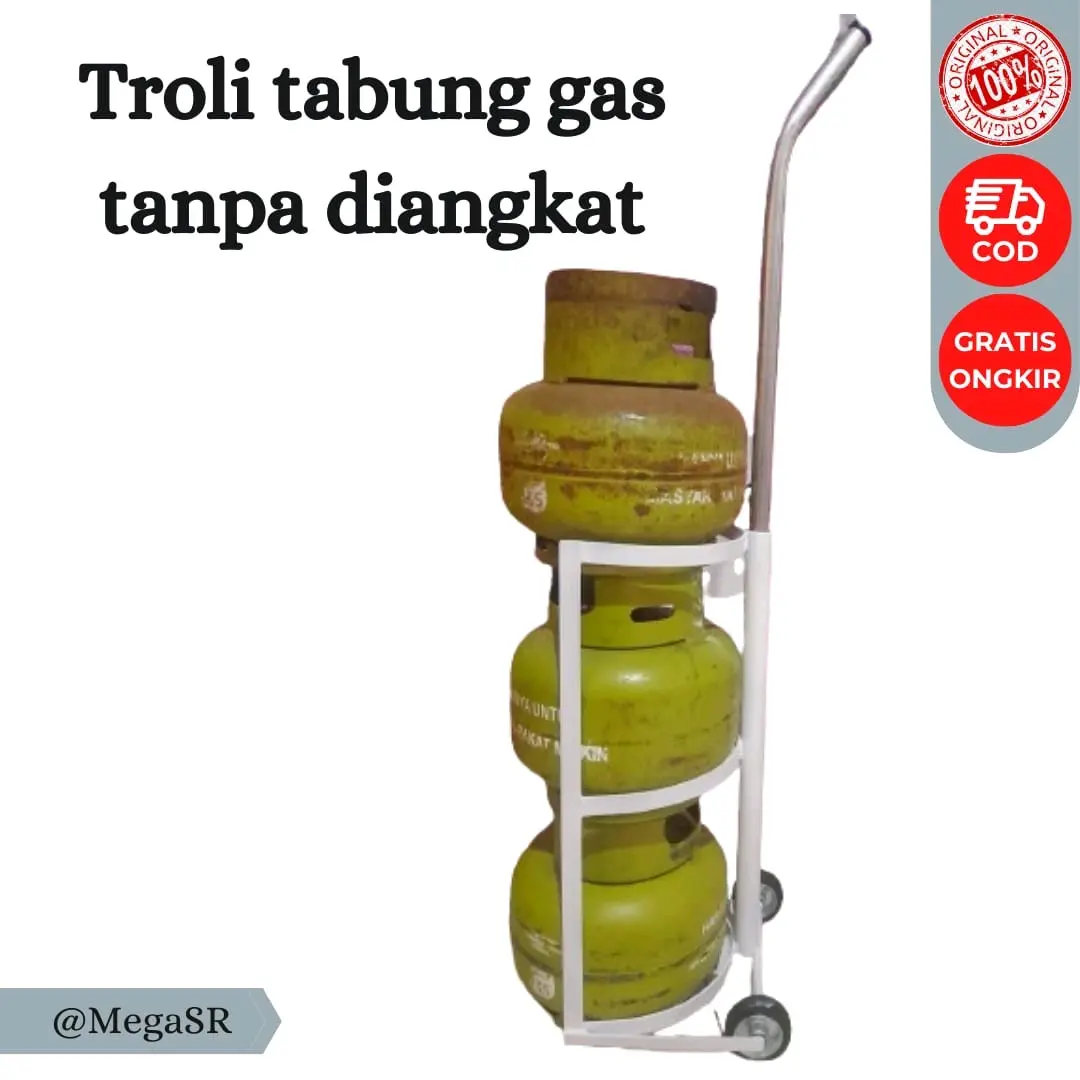 tanpa d angkat troly gas3kg praktis mudah d gunakn Tinggal geser langung sorong