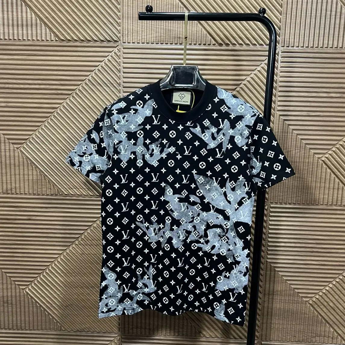 (M02) Áo thun cổ tròn in toàn thân, chất cotton co giãn 2C