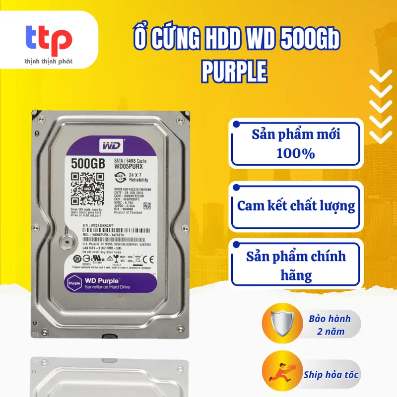 Ổ CỨNG HDD PURPLE  500GB |1TB CHUYÊN DỤNG CAMERA - CHÍNH HÃNG - BẢO HÀNH 24 THÁNG 0