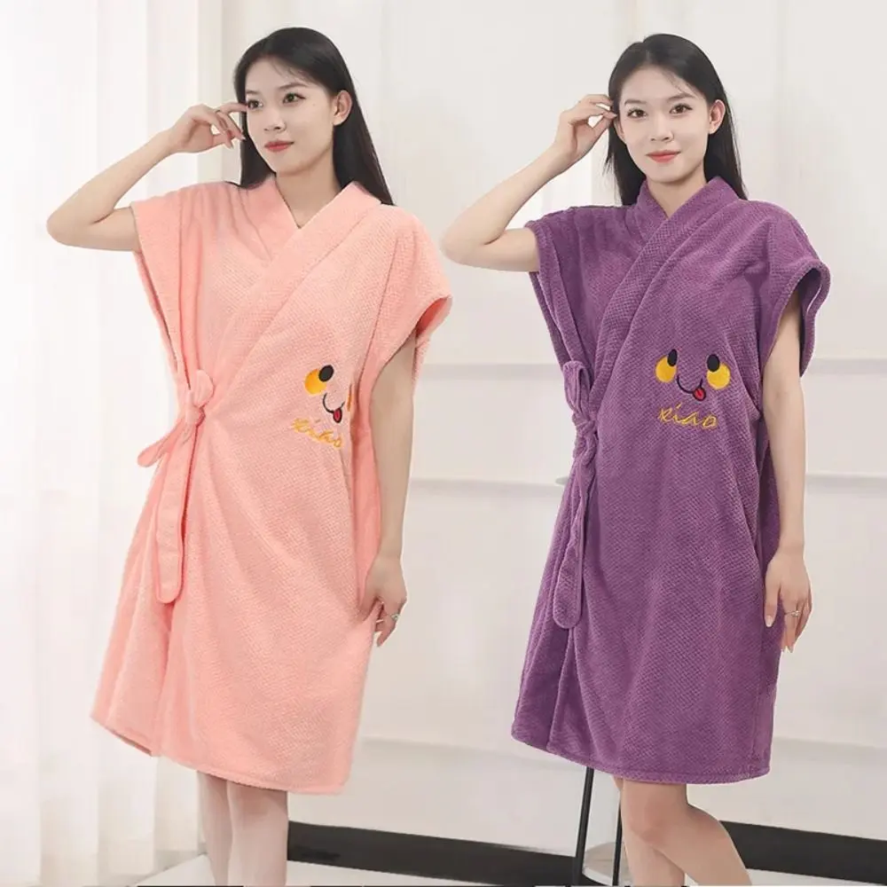 Beach Towel Coral Fleece Lady Bath Towel Soft Cartoon Hotel Bathrobe Quick-drying Thickened Wrap Shower Skirt Home