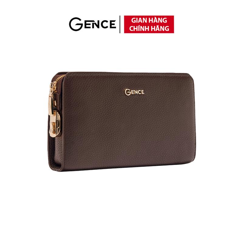 Clutch Nam Ví Cầm Tay GENCE RB07 Da Bò Khóa Số Cao Cấp Màu Nâu