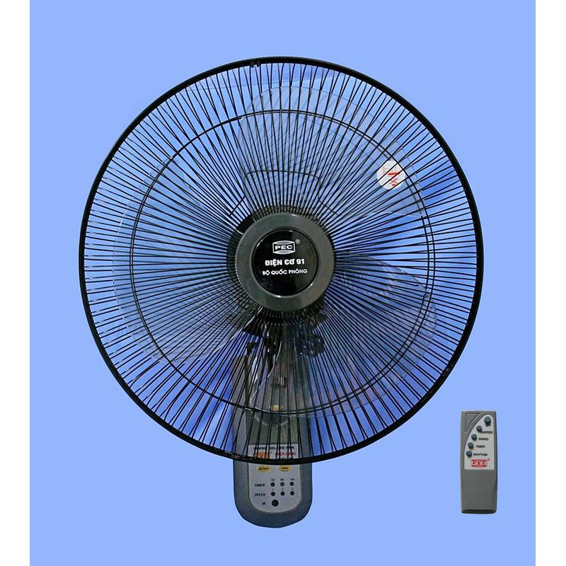 Quạt treo tường Điện Cơ 91 Bộ Quốc Phòng QTT-ĐKA có điều khiển xa - QTT-V2Đ / QTT-CN450-2DN điều chỉnh giật dây