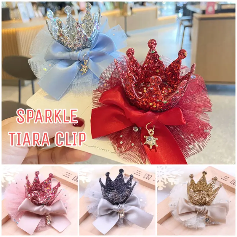 BAJUKIDDIE SPARKLE TIARA CLIP JEPIT RAMBUT MAHKOTA ANAK AKSESORIS KOREA PRINCESS ULANG TAHUN PESTA Fashion 0