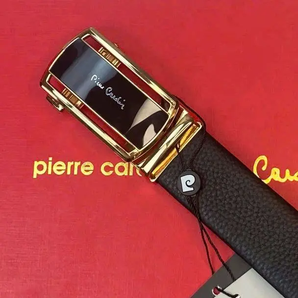 Pierre Cardin thắt lưng nam da bò cao cấp khoá tự động mặt viền vàng mã BE-P2238, tặng kèm 1 mặt