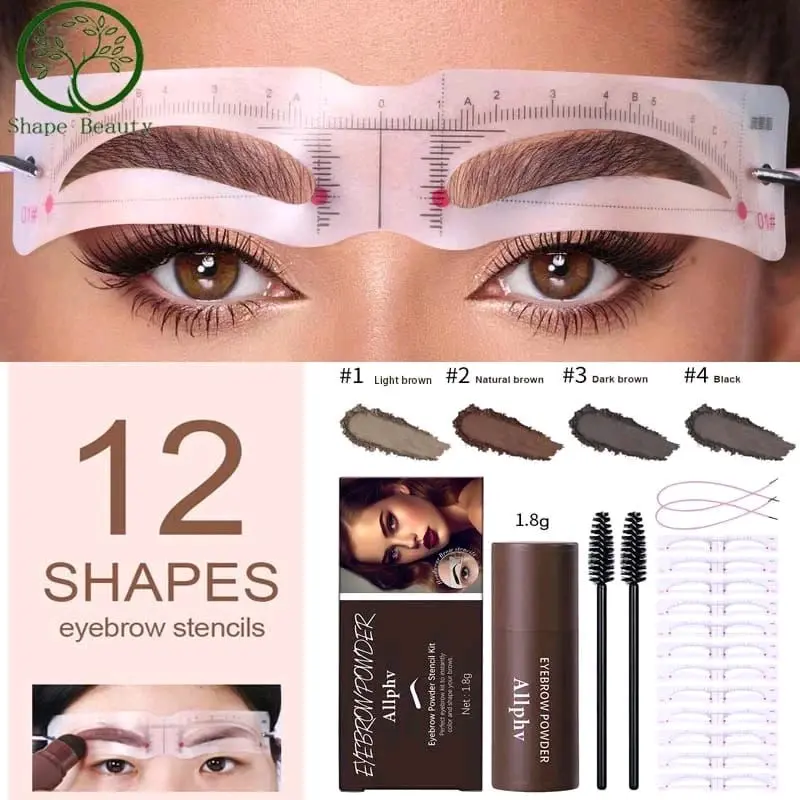 (bundling 3pics) Eyebrow powder, cetakan alis isi 12model+tali, concealer (paket ngalis hemat, lengkap) 3