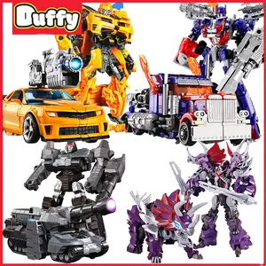 Duffy Toys 2 In 1 Transforming Robot Mainan Mobil Model Transformable Mobil Optimus Prime Bumbblebee Truk Perang Inersia Autobots Anak Laki-laki Mainan