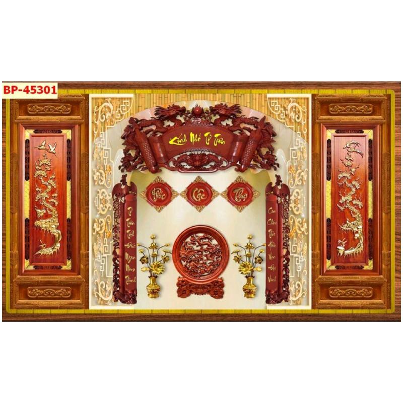 Tranh dán bàn thờ phòng thờ 3d Treo Tường Decor Phòng