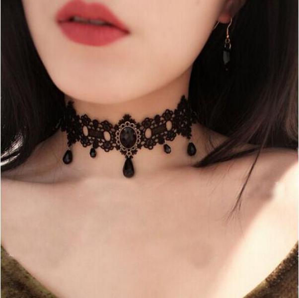 Product Introduction of Vòng Cổ Ren, Phong Cách Gothic Châu Âu Và Mỹ, Dây Chuyền Xương Đòn Vòng Cổ Nữ, Vòng Cổ Đơn Giản, Phụ Kiện Punk Màu Đen, Dây Đeo Cổ, Vòng Cổ 4