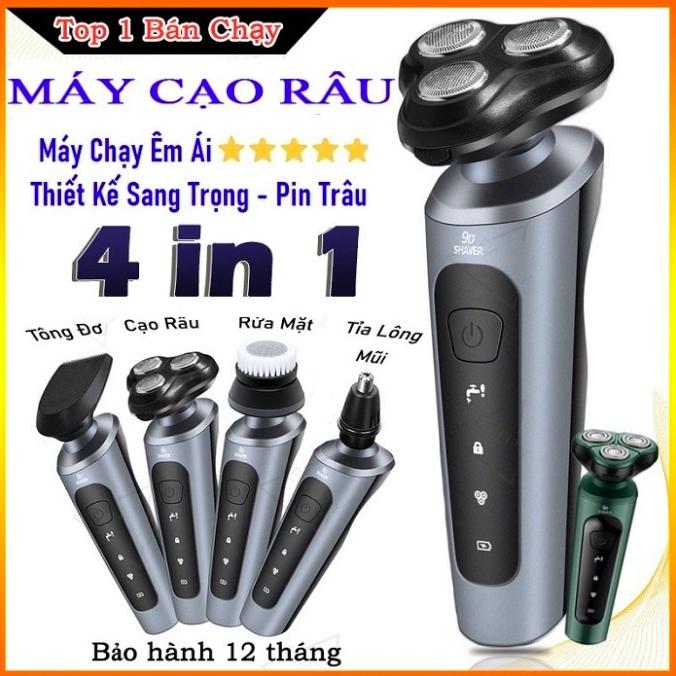  Máy Cạo Râu 9D Shaver 4in1 Tặng Kèm 6 Phụ Kiện Cao Cấp Bảo Hành 6 Tháng 