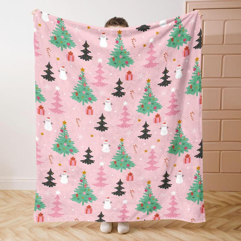 Product Introduction of Christmas Tree Pattern Blanket, Soft Comfortable Throw Blanket, Napping Blanket for Bed, Sofa, Office, Camping, House Decor 0