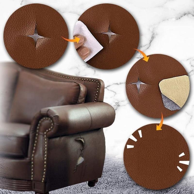 Tambal Sofa Robek Kulit - Kulit Sofa Tempel - Karpet Kursi Sofa Meteran - Beige Kulit Sofa Langsung Tempel Perekat Tambalan Sofa Sobek 5