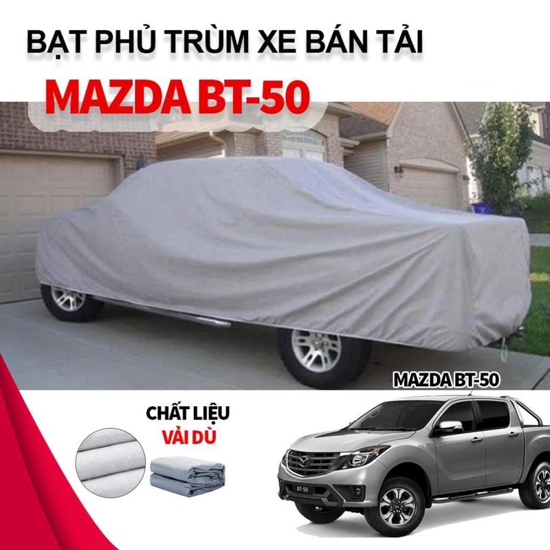 Bạt trùm phủ bảo vệ xe bán tải BT-50 , bạt vải dù Oxford cao cấp bền đẹp đậy che kín xe oto bán tải Mazda BT 50 bọc  ô