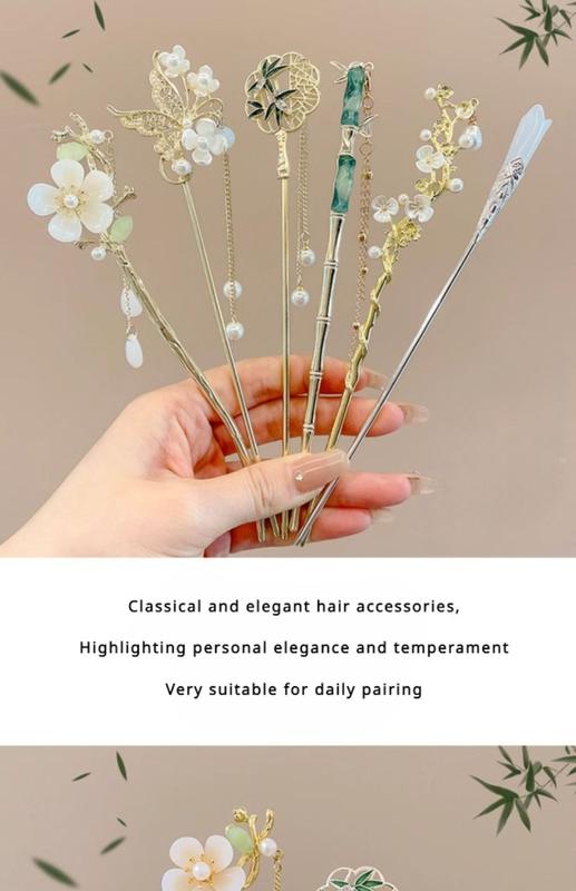 Product Introduction of กิ๊บติดผมพู่โบราณ สไตล์ใหม่ สำหรับผู้หญิง ระดับไฮเอนด์ เรียบหรู กิ๊บติดผมแพนหางยาว กิ๊บติดผม หมวก หวี  แปรง 6