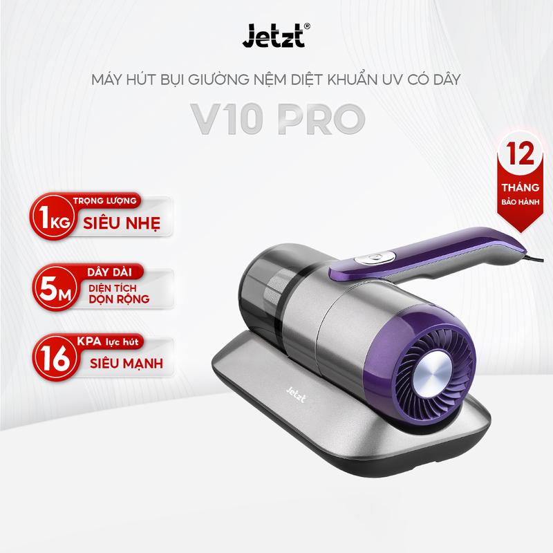 [LIVESTREAM] Máy hút bụi giường nệm cầm tay JETZT V10 PRO có dây, Diệt khuẩn UV, Lực hút mạnh 16000PA, Làm sạch vượt trội, Hàng chính hãng, Bảo hành 12 tháng máy  hút